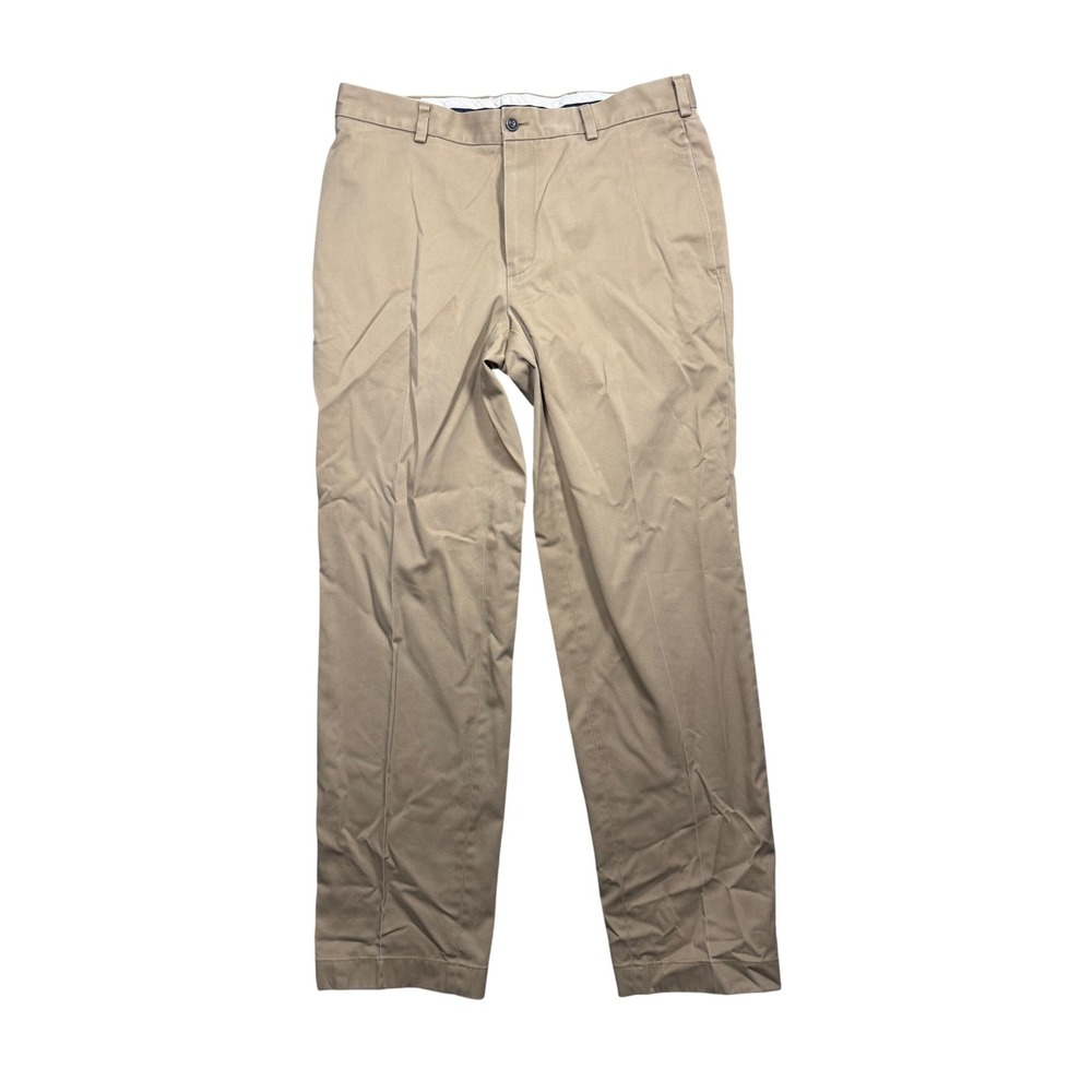 Brooks Brothers Advantage Chino Clark Fit Khaki Pants Mens 34x32 Tan Cotton